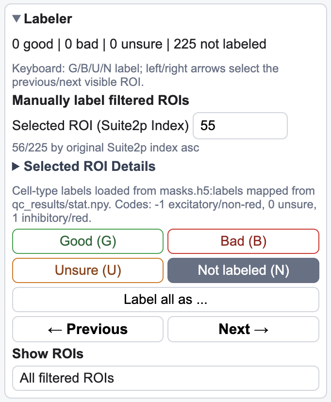 Manual label controls